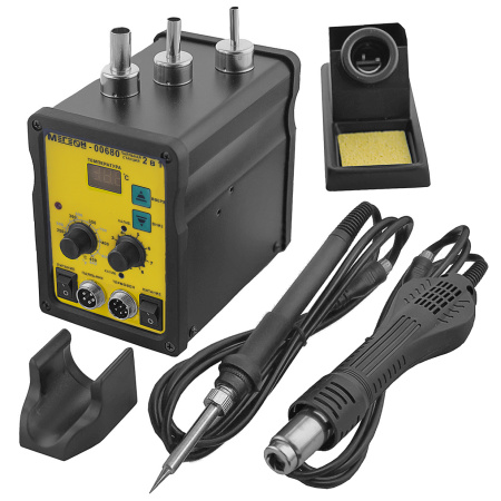 Паяльная станция 2 в 1 МЕГЕОН 00680 купить по низкой цене | МАКСПРОФИТ
